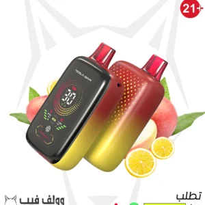 سحبة تسلا بار بنكهة شيري خوخ ليمون 25000 سحبة