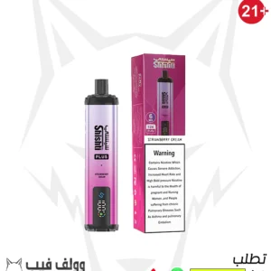 سحبة شيشتي بلس فراولة كريمة 12000 سحبة 6 نيكوتين