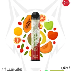 vozol strawberry kiwi 1600 puffs 50mg