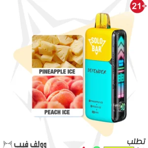 SOLO BAR 40K PUFFS PINEAPPLE ICE & PEACH ICE 20MG