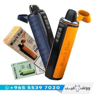 سحبة بلاك بار شيشة 25000 سحبة الكويت BLACK BAR E-Shisha 25K Disposable Vape 3mg شاشة LCD تحكم بالتهوية.