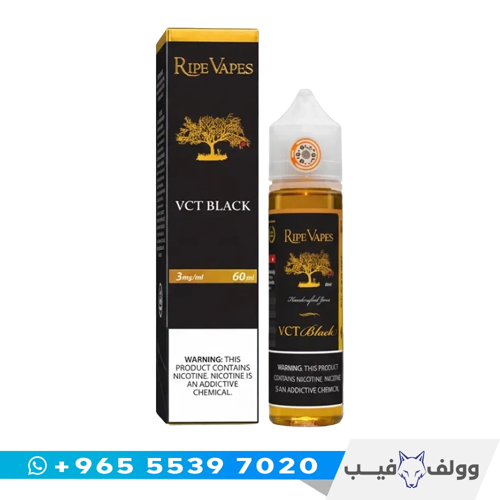 رايب فيبز في سي تي بلاك نكهة فيب رايب فيبز في سي تي بلاك 60 مل الكويت Ripe Vapes VCT Black Bold Tobacco Custard vape juice شيشة الكترونية توباكو معتق.