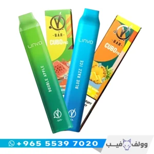سحبة في بار 3000 سحبة الكويت VBAR Cubo Pro 3000 Puffs Disposable Vape ميش كويل نكهة صافية.
