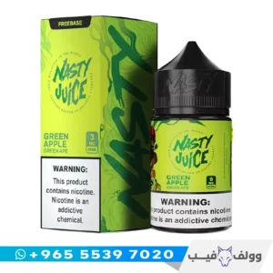 نكهة فيب ناستي قرين ايب تفاح اخضر 60 مل الكويت Nasty Juice Green Ape Apple vape juice شيشة الكترونية تفاح حامض وحلو.