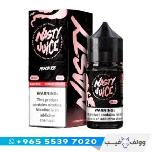 نكهة ناستي خوخ ايس سولت الكويت Nasty Peach Ice Salt nic 35mg 50mg شيشة الكترونية ماليزي خوخ بارد.