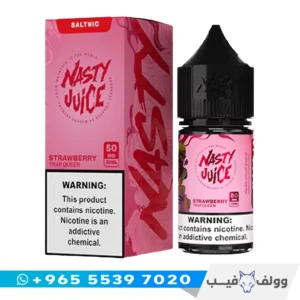 نكهة ناستي فراولة سولت الكويت Nasty Strawberry Salt nic 35mg 50mg شيشة الكترونية ماليزي فراولة.