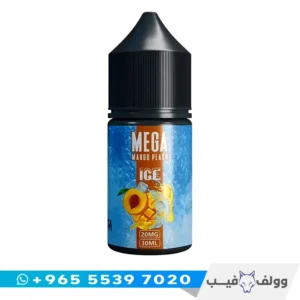 قنينة نكهة ميجا مانجو خوخ ايس سولت ٣٠ مل من وولف فيب الكويت
