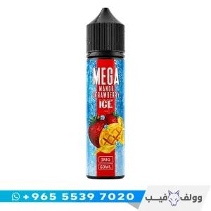 قنينة نكهة ميجا مانجو فراولة ايس ٦٠ مل من وولف فيب الكويت